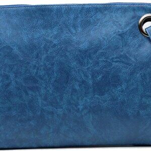 Womens Oversized Clutch Bag Large PU Leather Pouch Evening Handbags Envelope Pur